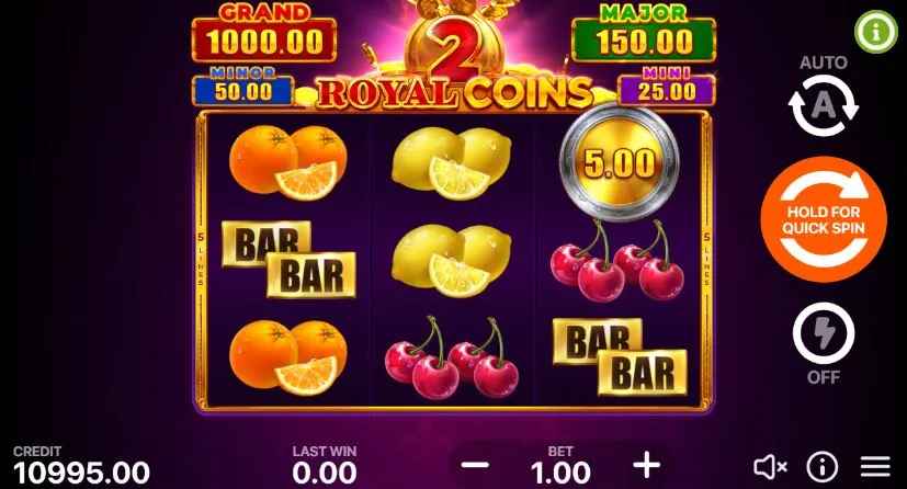 Опис та особливості ігрового автомата Royal Coins 2